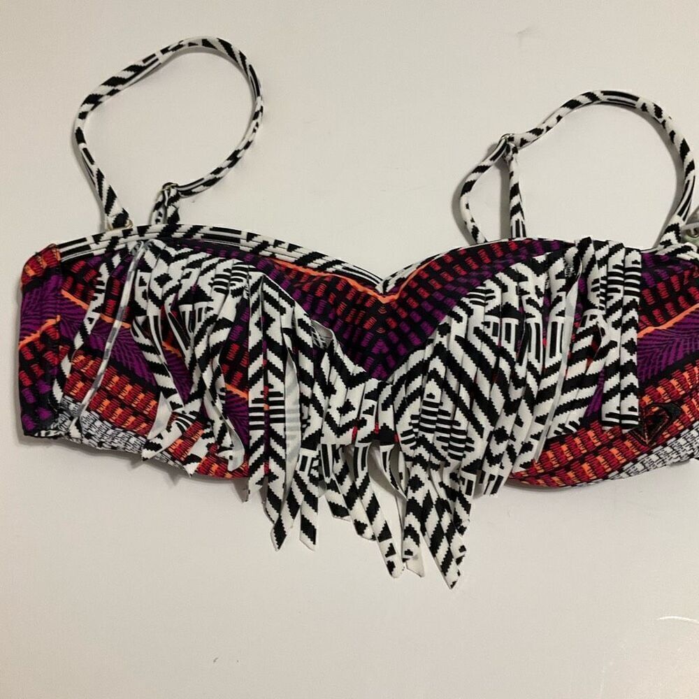 Roxy NWT Aztec Fringe Bandeau Bikini Top, S - Picture 15 of 16